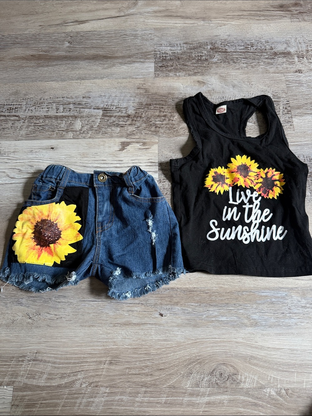 Live in the Sunshine Black Sunflower Outfit - Kids 4T
